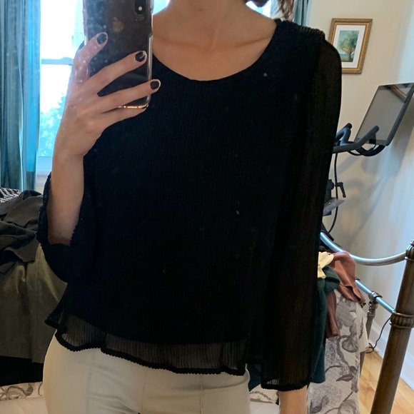 Zara black blouse frill - Picture 2 of 6